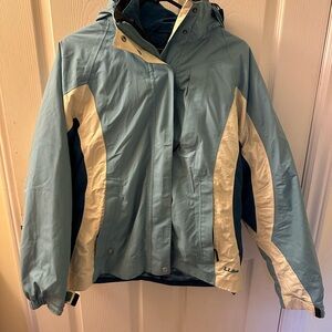 L.L. Bean Women's Blue and Cream Snow Jacket